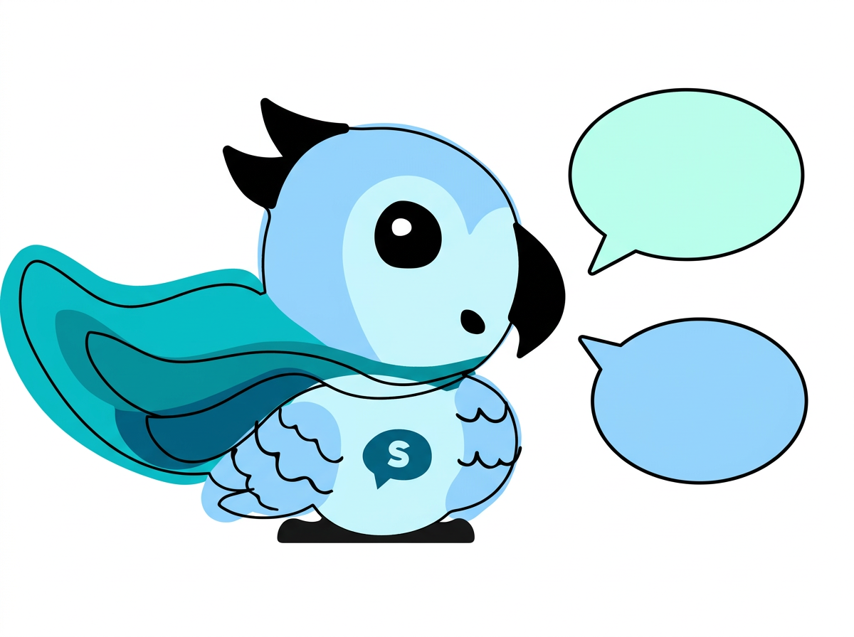Illustration de bulles de parole et de connexions autour du langage